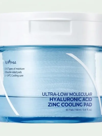 Isntree Ultra-low Molecular Hyaluronic Acid Zinc Cooling Pad 150ml (60ea)