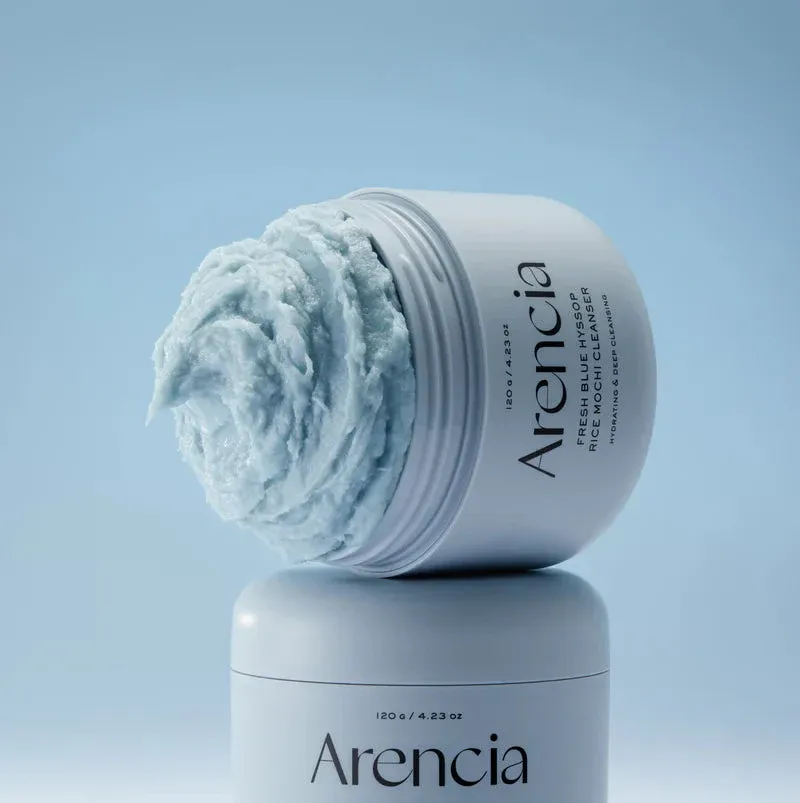 Arencia Fresh Blue Hyssop Rice Mochi Cleanser 120g - Image 3