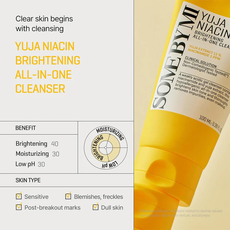 Some By Mi Yuja Niacin Brightening All-in-One Cleanser 100ml - Image 2