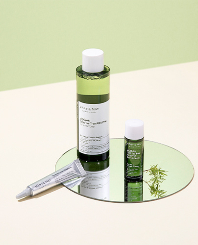 Mary & May Vegan CICA Teatree Toner Special Set 200ml + 30ml + 12g - Image 2