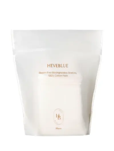 Heveblue Bleach-Free Biodegradable Stretchy 100% Cotton Pads 60ea