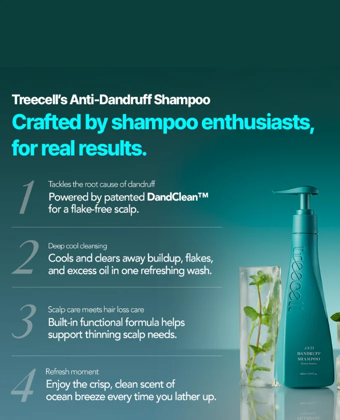 Treecell Anti-Dandruff Shampoo Ocean Breeze 360ml - Image 3